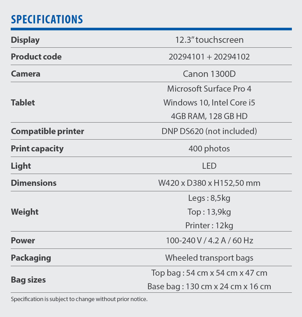 yodabooth specifications