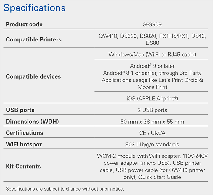 wcm2 spec en